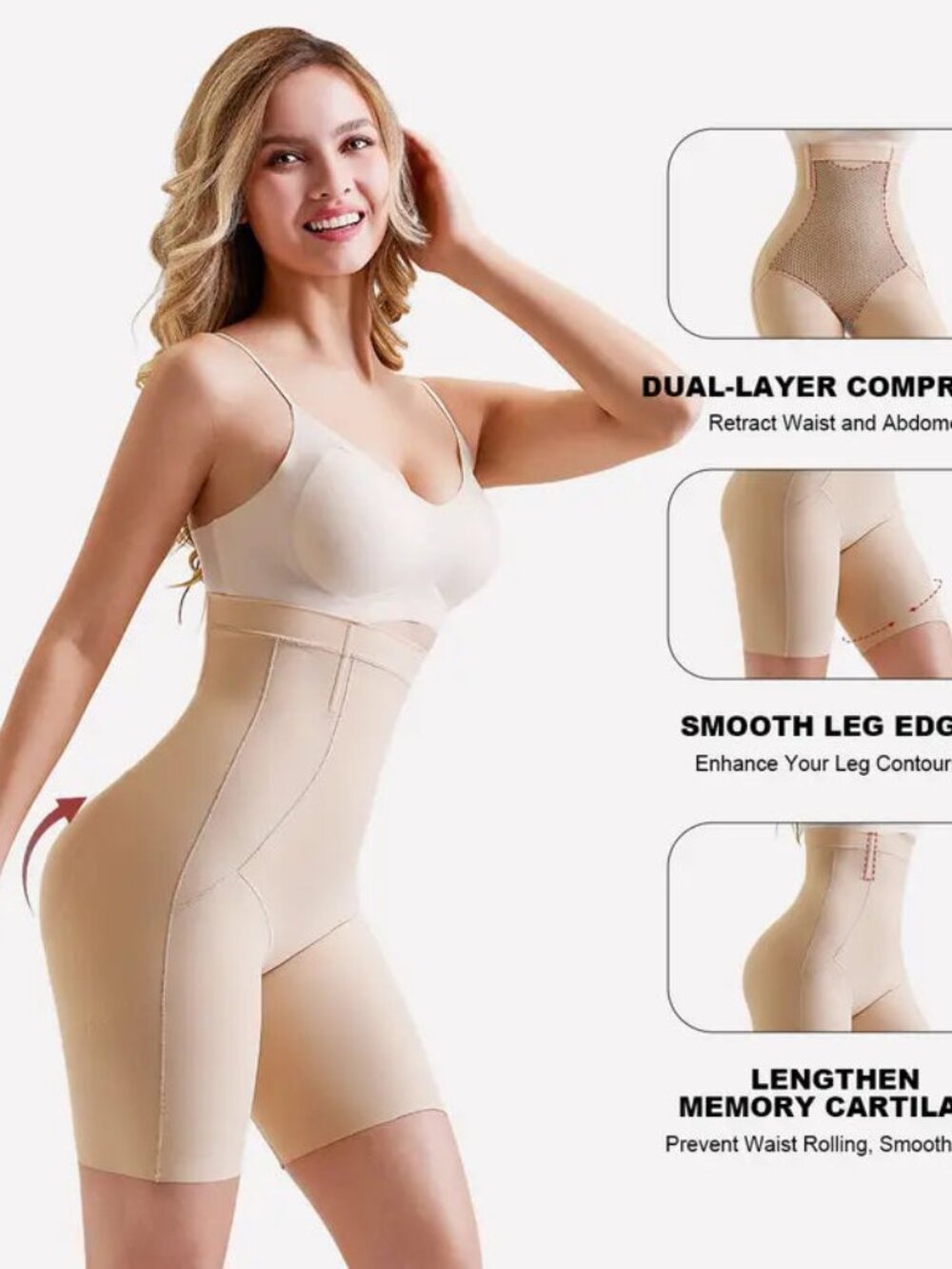 Shapewear High Waist Body Shaping Beige Sz XL